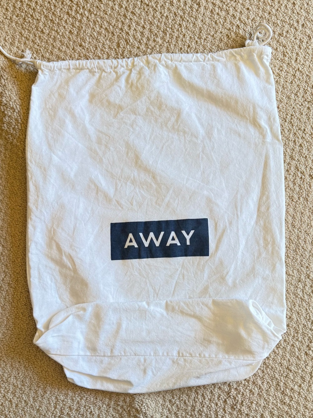 Away luggage canvas dustbag large enough for carryons